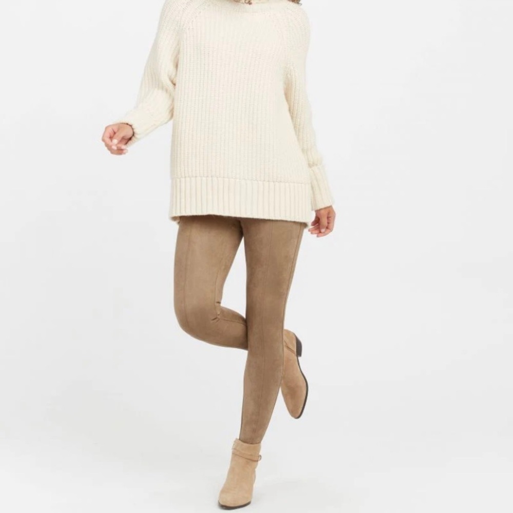 Spanx Faux Suede Leggings in Camel
